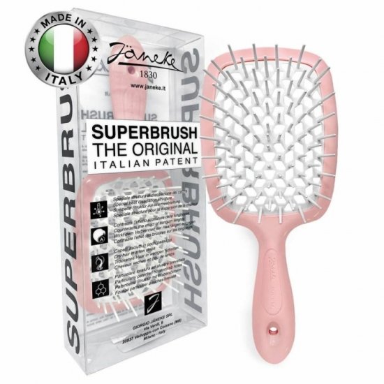 Расческа для укладки волос ORIGINAL Superbrush Janeke пастельно-розовая